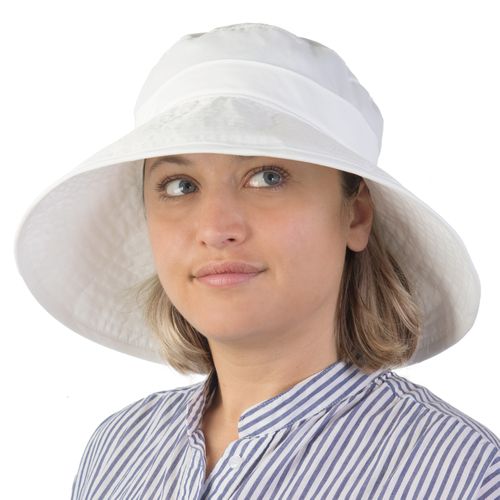 Puffin Gear Solar Nylon Classic Hat-Made in Canada-UPF50 Sun Protection-White-4.5 inch wide brim for maximum sun coverage