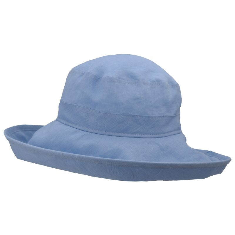 Summer Breeze Linen Wide Brim Classic Hat with UPF50 Sun Protection Rating-Made in Canada by Puffin Gear-Denim