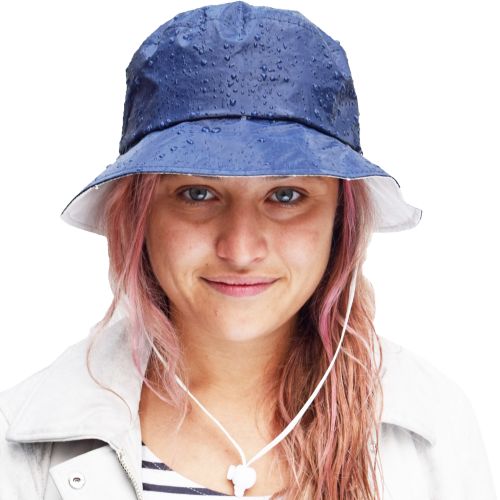 Puffin Gear Rugged Tyvek Rain Hat with Wind Tie-Snorkle Blue-Made in Canada