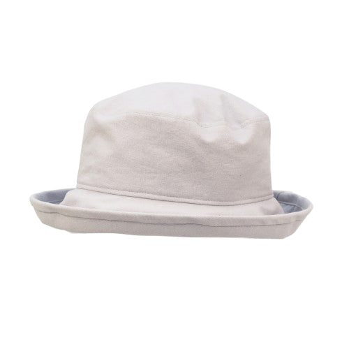 Grey-Linen-Cotton Summer slouch hat-Rated UPF50+ Sun Protection-Made in Canada by Puffin Gear 