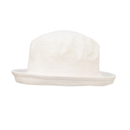 White-Linen-Cotton Summer slouch hat-Rated UPF50+ Sun Protection-Made in Canada by Puffin Gear 