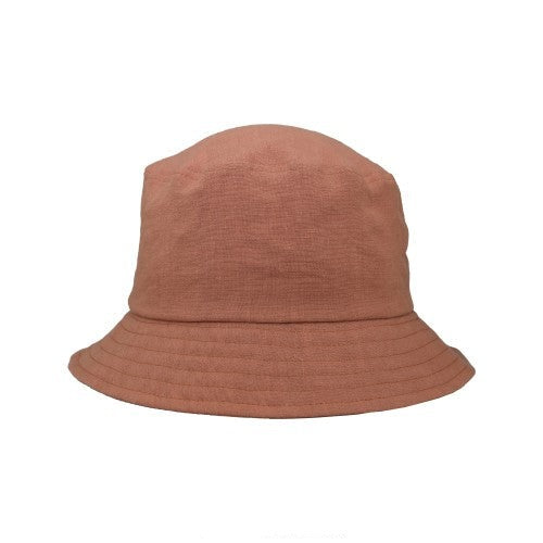 Puffin Gear Linen Bucket Hat with UPF50 Sun Protection - Made in Canada - Salmon