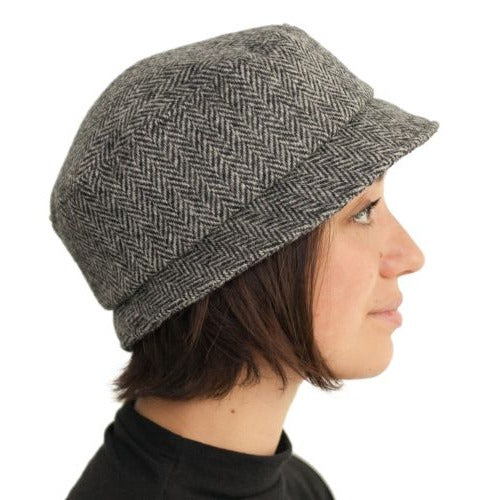 Puffin Gear Harris Tweed Ladies Stroll Pillbox Hat - Made In Canada-Outcrop Herringbone