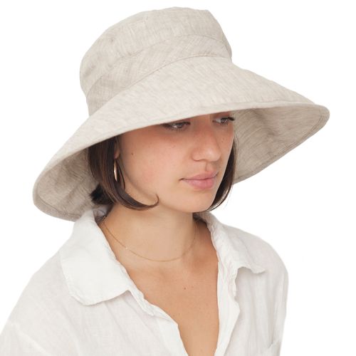 Puffin Gear Linen Chambray Classic Hat-UPF50 Sun Protection-Made in Canada-Natural