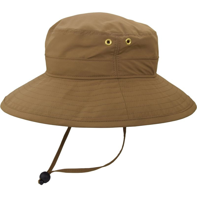 Puffin Gear Solar Nylon Hiking Hat - UPF50 Sun Protection -Made in Canada-Wind Lanyard-Quick Dry-Ventilation Grommets-Coyote Brown