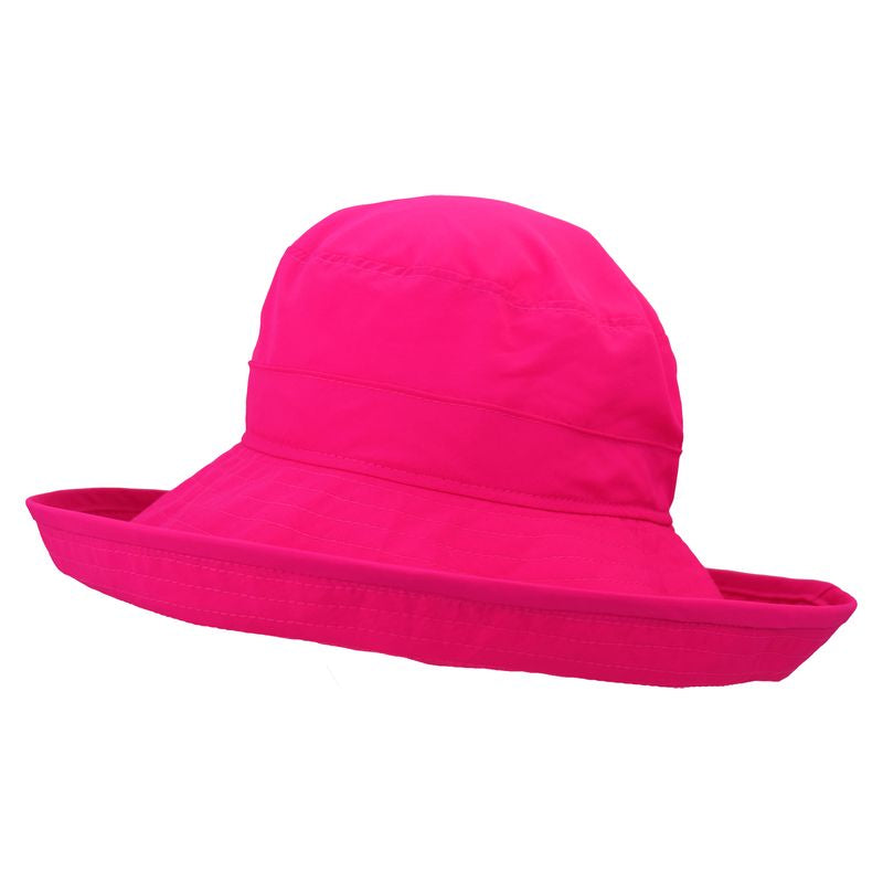 Puffin Gear&#39;s 4.5 inch wide brim classic hat in light weight solar nylon that dries quick and provides upf50+ excellent sun protection. made in canada by puffin gear - azalea