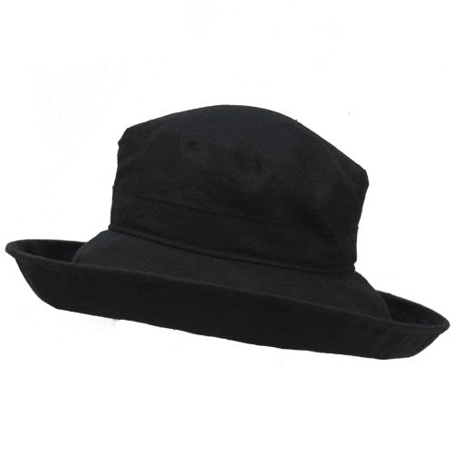 Summer Breeze Linen Wide Brim Classic Hat with UPF50 Sun Protection Rating-Made in Canada by Puffin Gear-Black