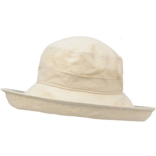 Summer Breeze Linen Wide Brim Classic Hat with UPF50 Sun Protection Rating-Made in Canada by Puffin Gear-Ecru