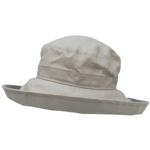 Summer Breeze Linen Wide Brim Classic Hat with UPF50 Sun Protection Rating-Made in Canada by Puffin Gear-Silver Grey