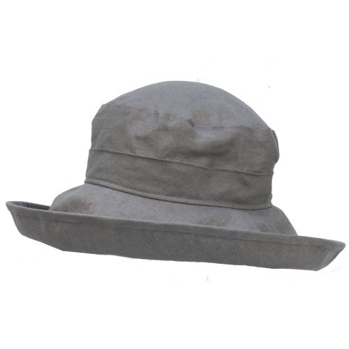 Summer Breeze Linen Wide Brim Classic Hat with UPF50 Sun Protection Rating-Made in Canada by Puffin Gear-Slate Grey