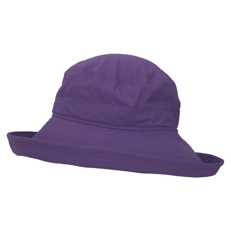 Solar Nylon Wide Brim Sun Protection Hat-Rated UPF50+, Light Weight, Quick Dry-Made in Canada by Puffin Gear-Purple