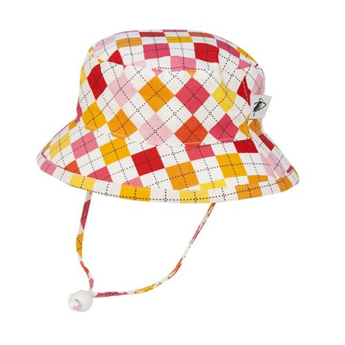 Puffin Gear UPF50 Sun Protection Kids Sun hat-camp hat-argyle-orange