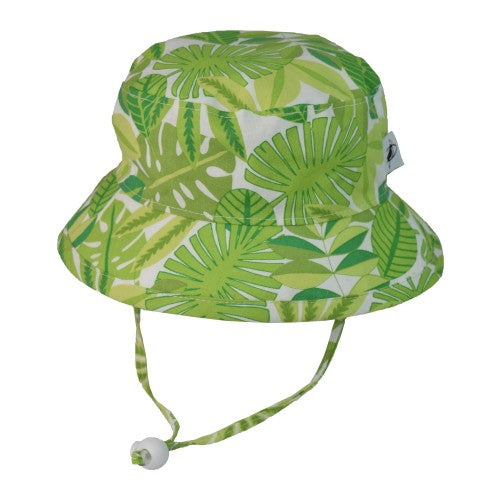 kids sun protection camp hat by Puffin Gear SALE-tropical palms